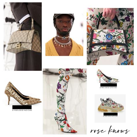 gucci balenciaga collab handbag|balenciaga gucci heels.